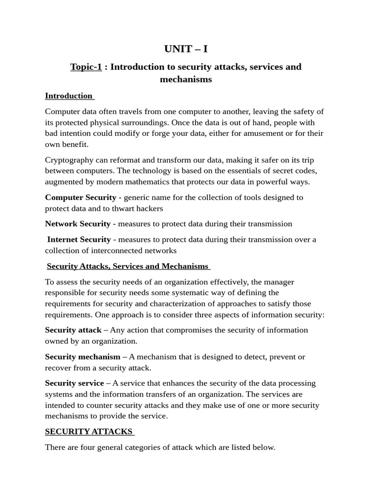 Understanding Security Attacks and Mechanisms | PDF
