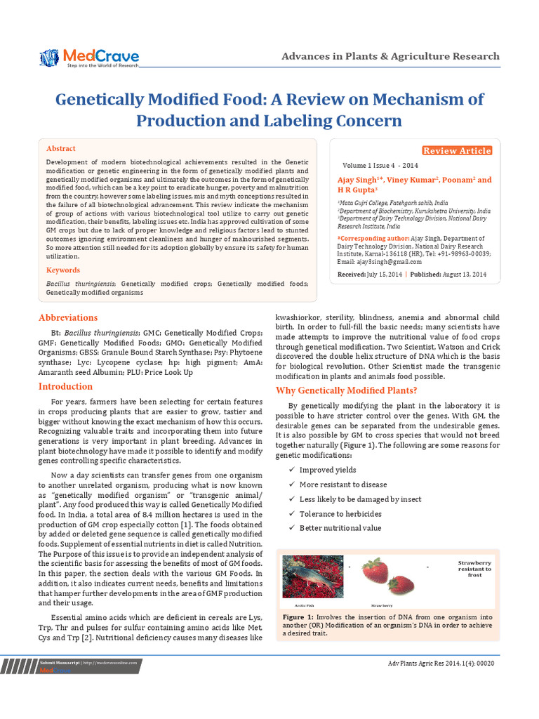 Genetically Modified Food Review | PDF | Genetically Modified Crops ...