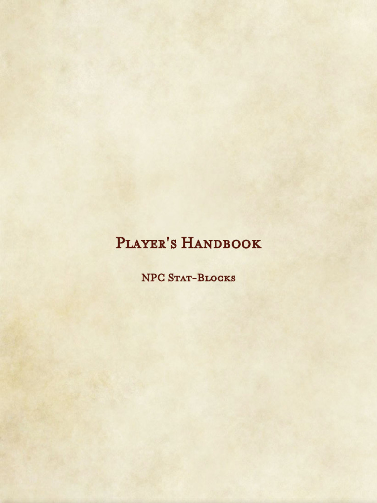 D&D NPC Stat-Blocks Guide | PDF | Dungeons & Dragons | Gary Gygax Games
