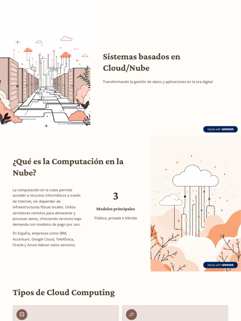 Sistemas de Cloud Computing: Ventajas y Tipos | PDF | Computación en la ...