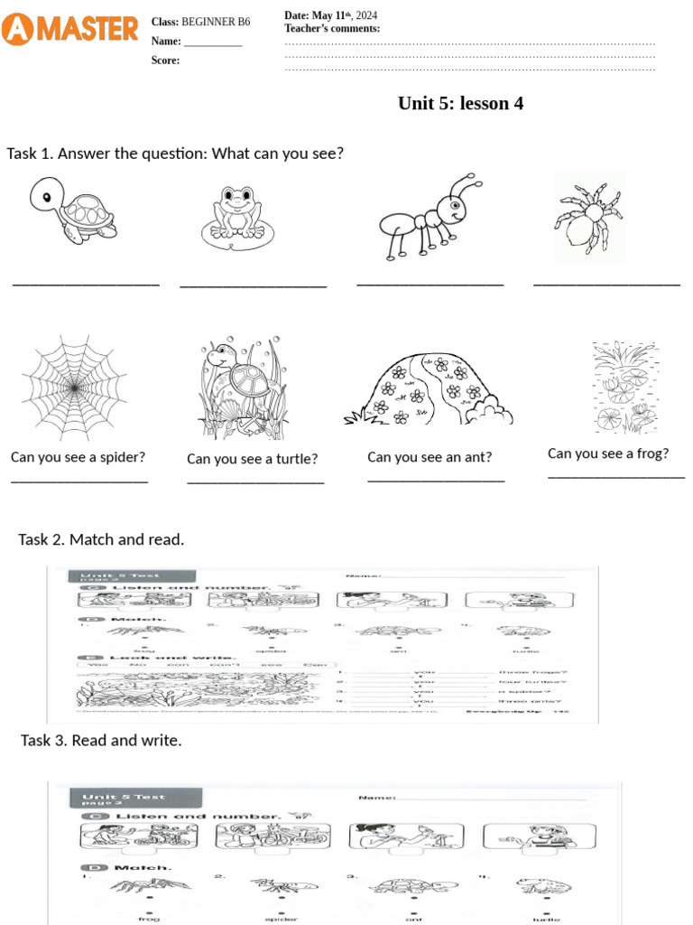 unit 5 lesson 4 ws | PDF
