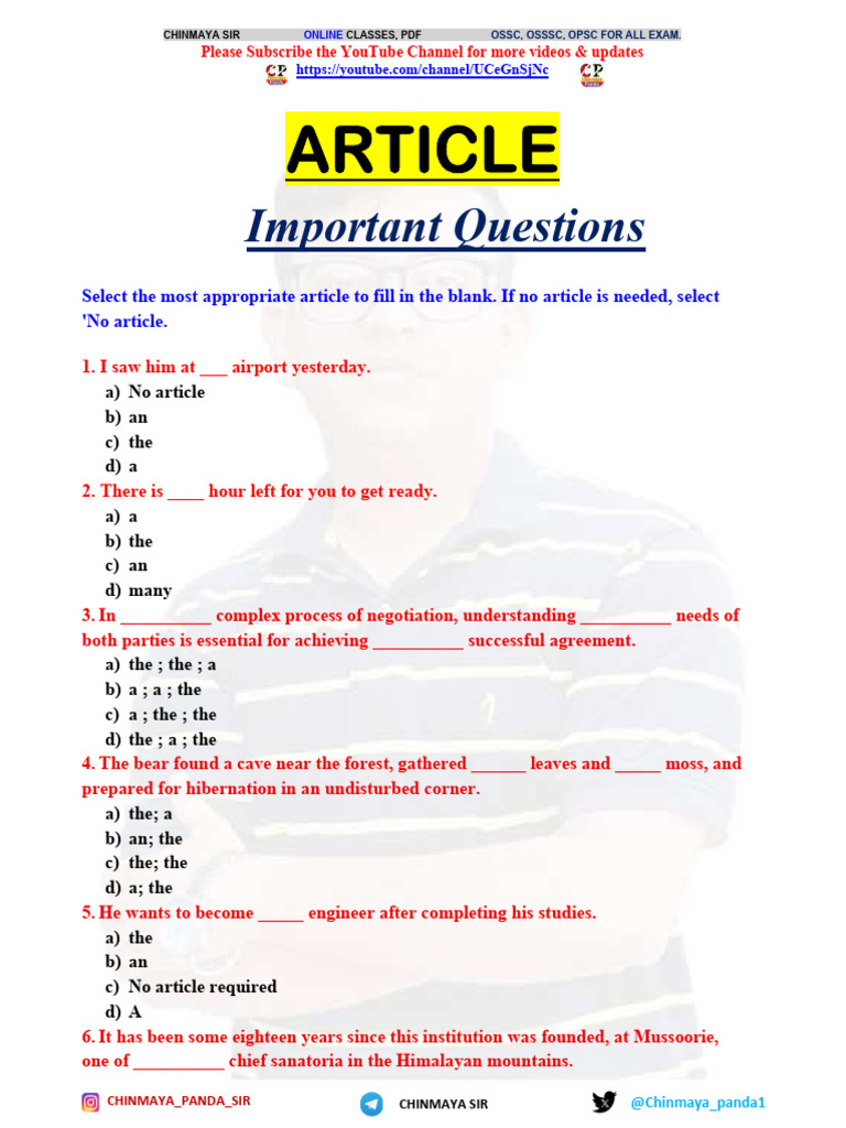Important Article Exercises for Exams | PDF | Climate Change