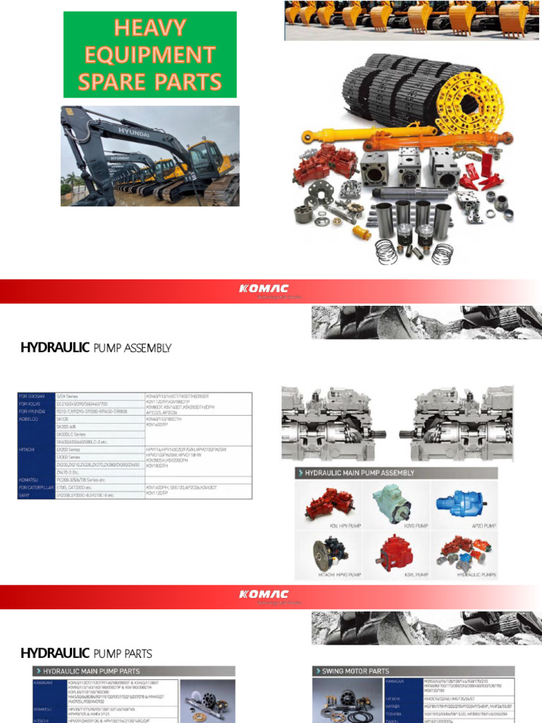 Heavy Equipment Spare Parts Supply | PDF | Engines | Pump
