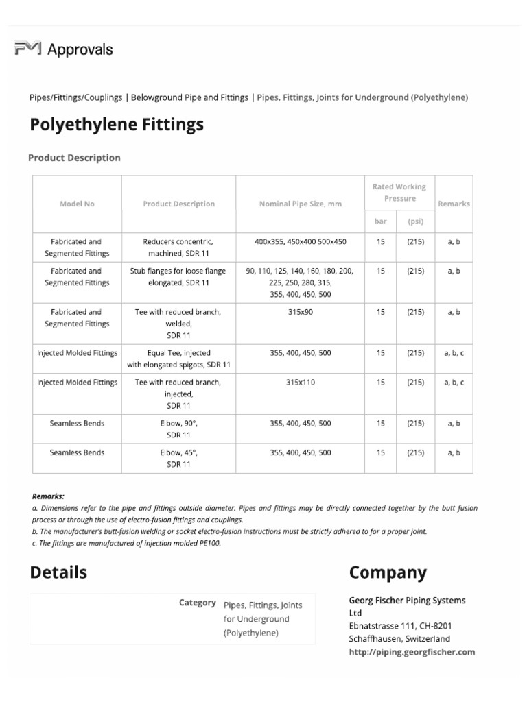 FM Approved Fittings Segmented and Fabricated | PDF
