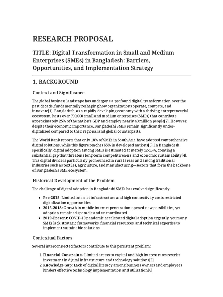 Digital Transformation Barriers for SMEs in Bangladesh | PDF ...