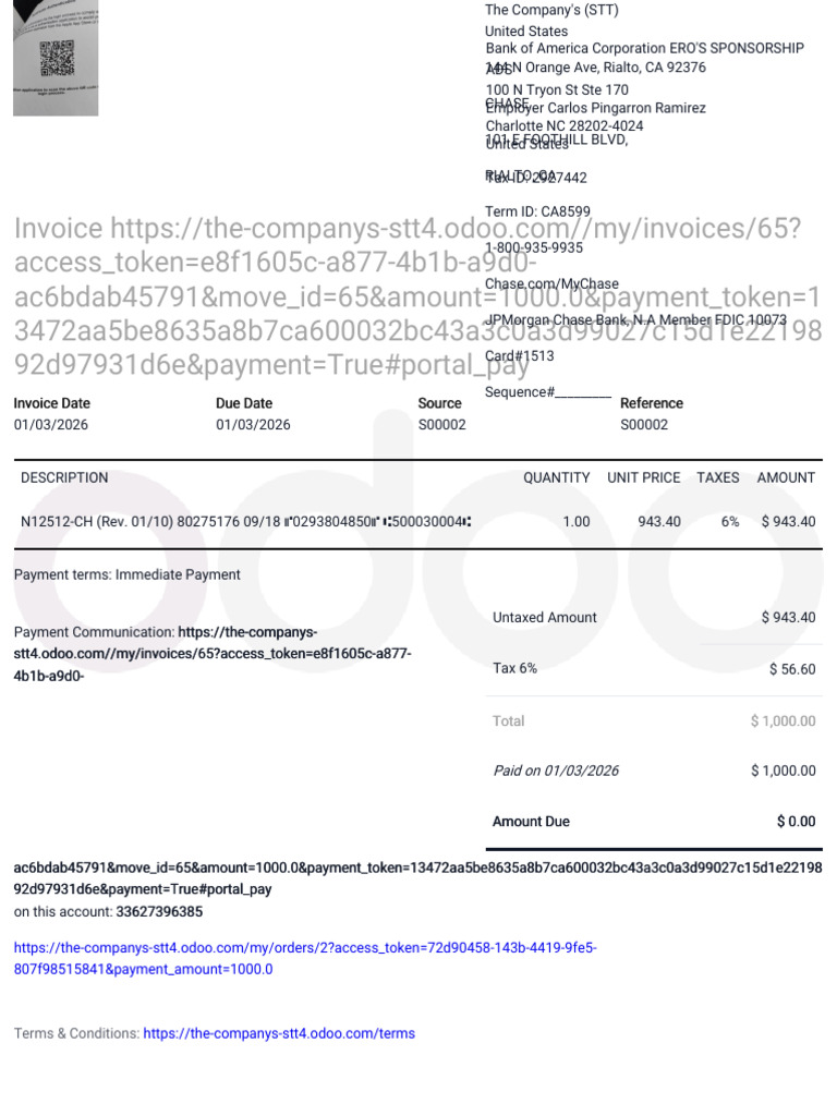 Https the-companys-stt4.Odoo.com My Invoices 65 Access Token=e8f1605c ...