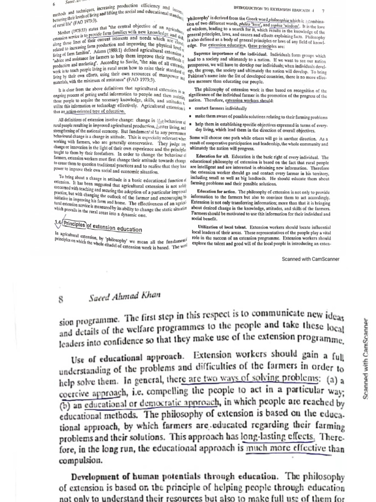 3A Objectives & Importance of Extension Education Book (10!01!2022) | PDF