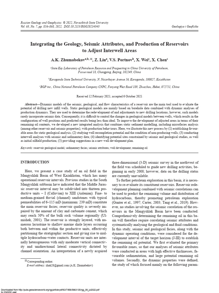 Integrating Geology and Seismic Data for Reservoirs | PDF | Porosity ...