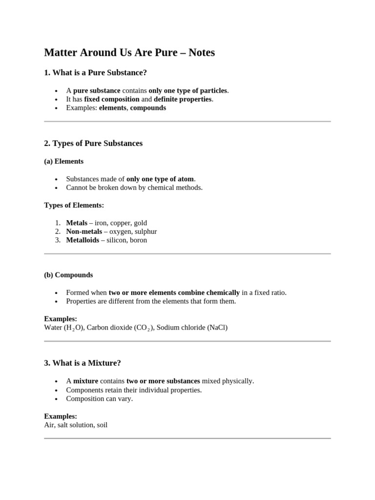 Understanding Pure Substances and Mixtures | PDF | Mixture | Chemical ...