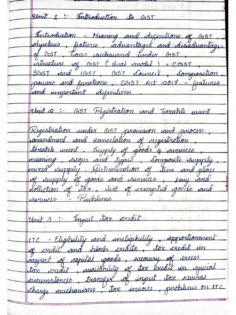 GST Notes Part 1 | PDF