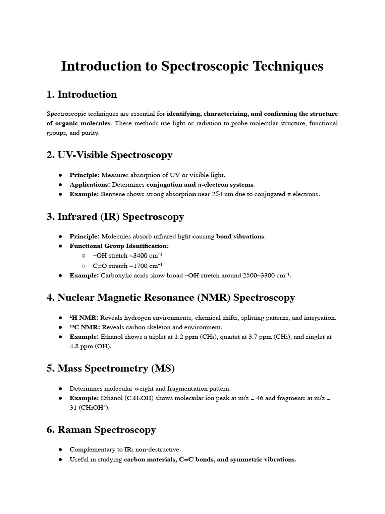 Introduction To Spectroscopic Techniques | PDF