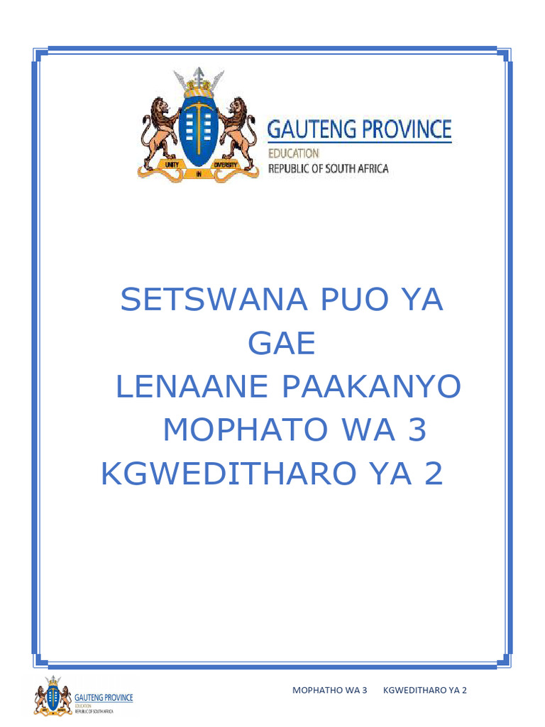 Setswana Language Curriculum Guide | PDF | Languages Of Africa