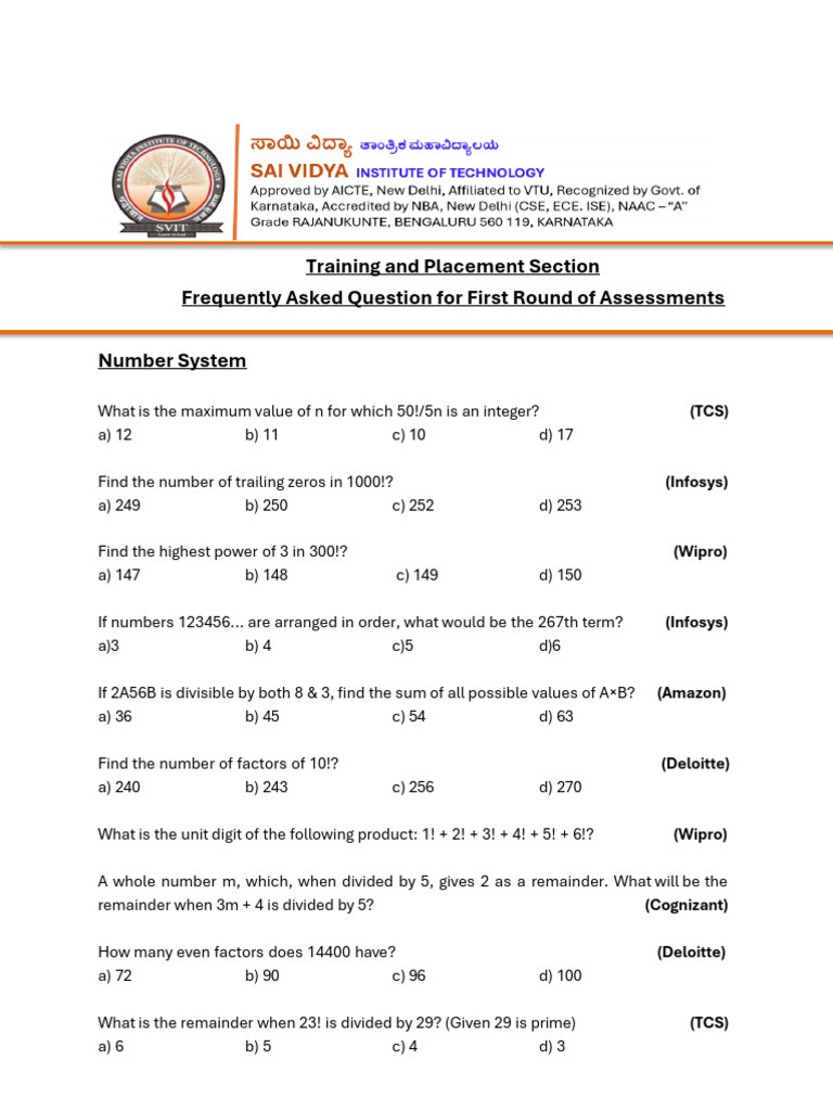 Math Placement Assessment Questions | PDF | Litre | Interest