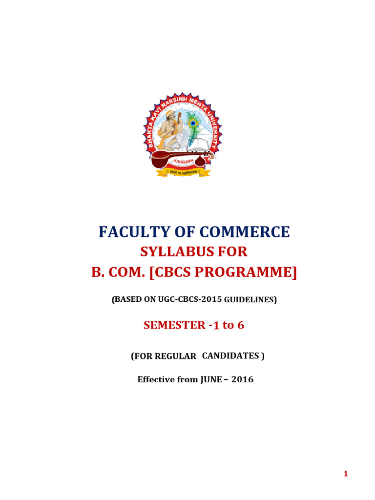 B.Com CBCS Syllabus Overview 2016 | PDF | Elasticity (Economics ...