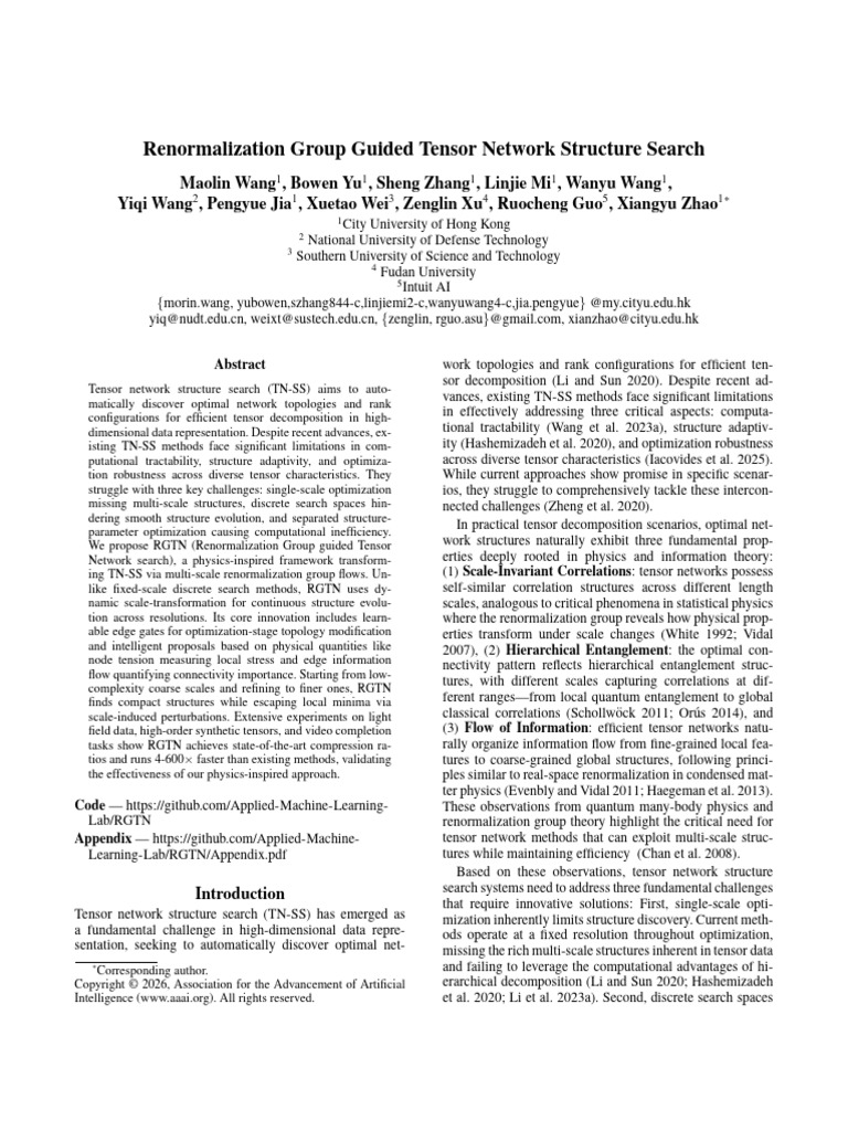 RGTN: Efficient Tensor Network Search | PDF | Mathematical Optimization ...