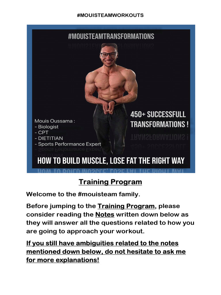 MOUISTEAM Upper Body Workout Guide | PDF | Musculoskeletal System