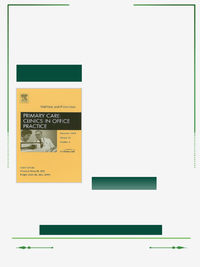 Wellness and Prevention An Issue of Primary Care Clinics in Office ...