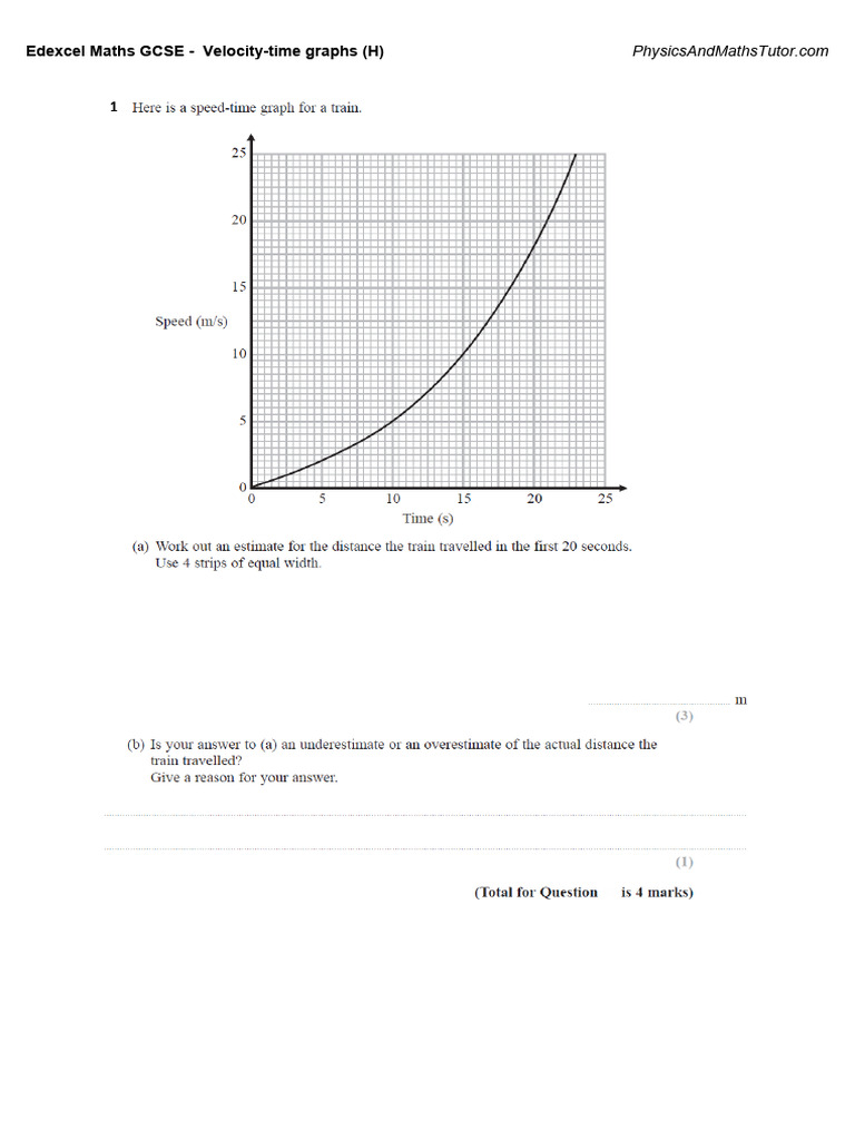 Edexcel GCSE Velocity-Time Graphs Guide | PDF