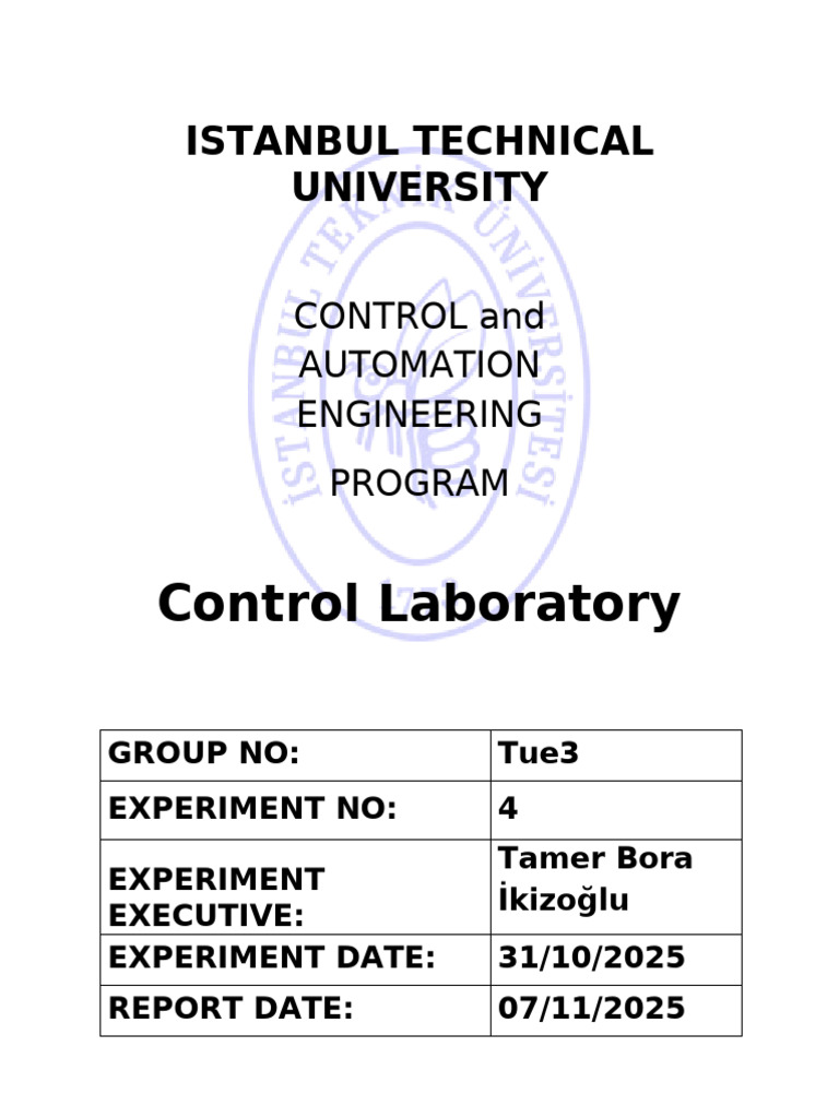 Control System Experiment Report | PDF