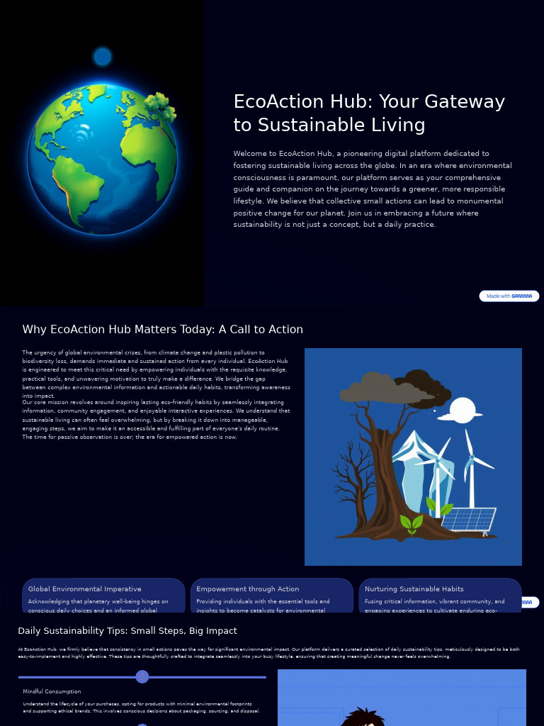 EcoAction Hub Your Gateway to Sustainable Living (1) | PDF ...