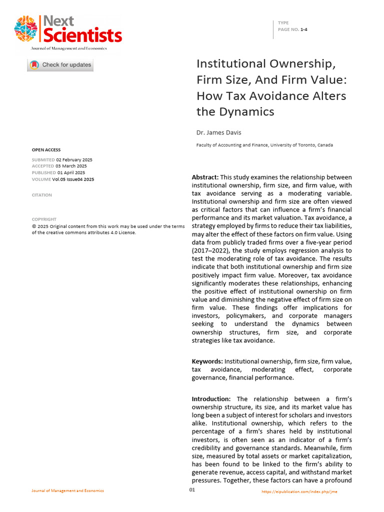 Tax Avoidance's Impact on Firm Value | PDF | Taxes | Market (Economics)