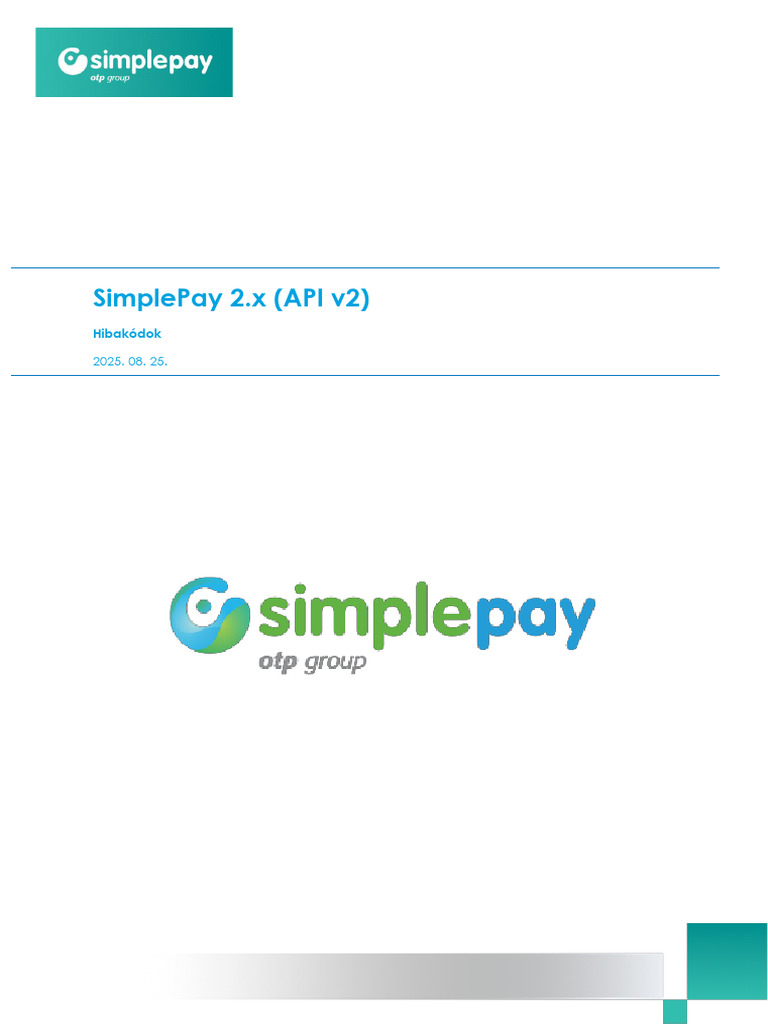 PaymentService SimplePay Hibakodok 20250825 | PDF