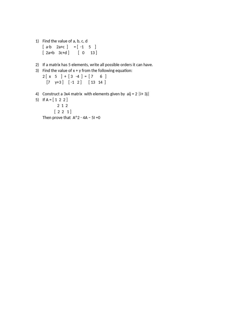 Matrix Problems and Solutions Guide | PDF