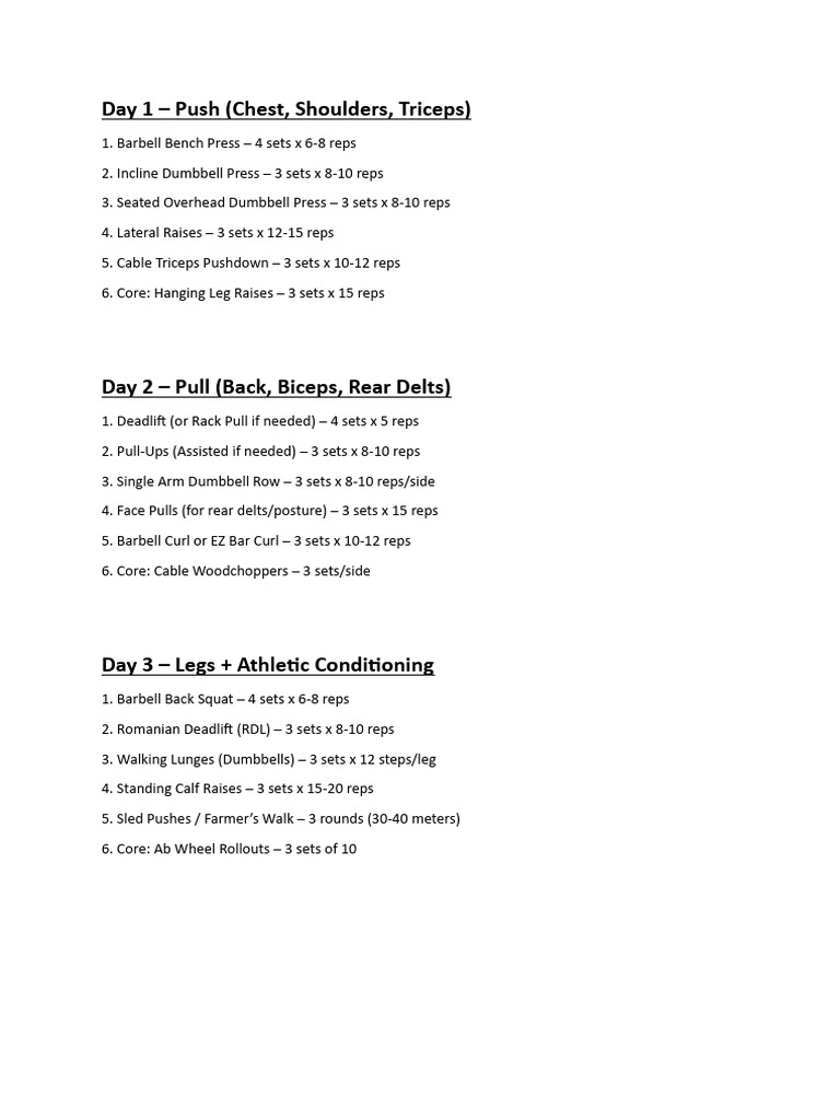 3-Day Workout Plan with Recovery Tips | PDF