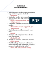 First Quiz Procedures Quiz 1. What Is The Place