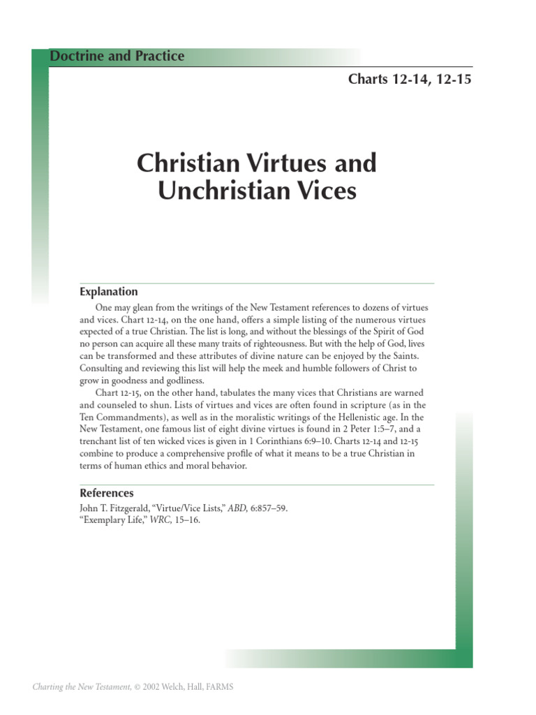 Christian Virtues and Vices Overview | PDF | Virtue | Religious Belief ...