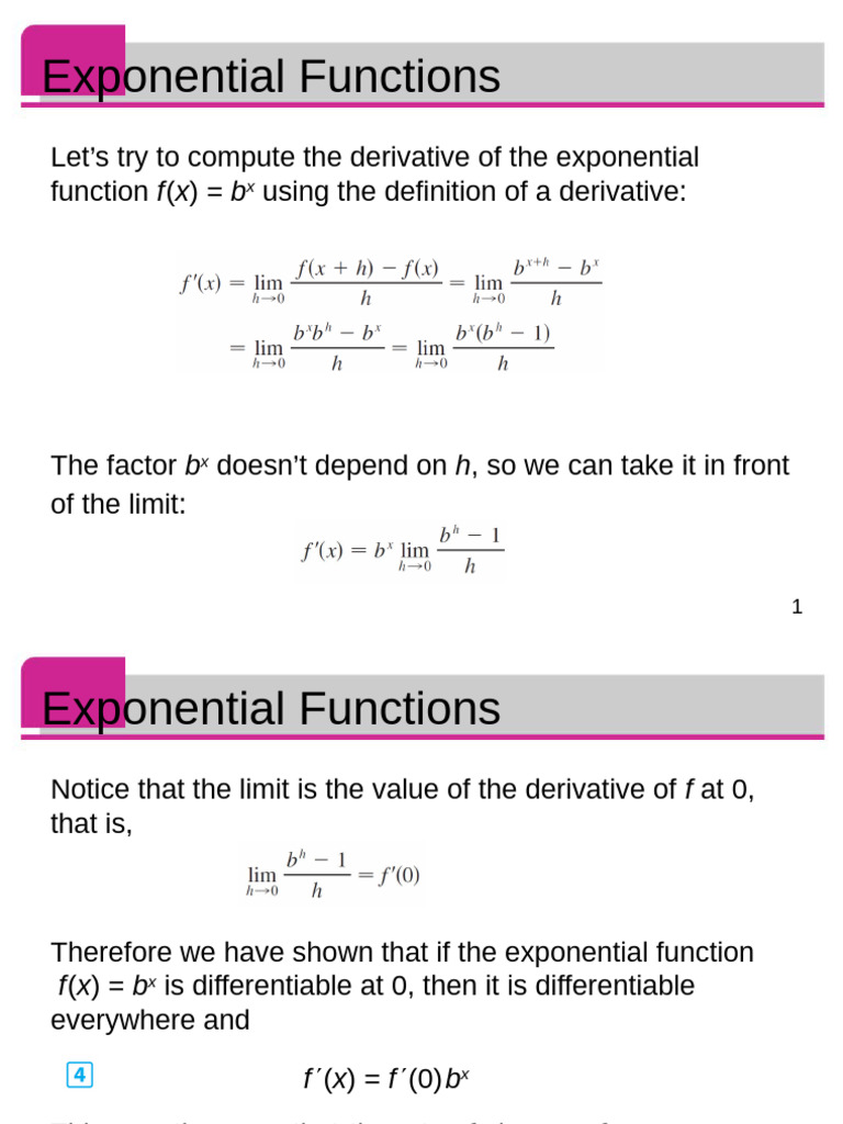 Derivative 3 | PDF | Exponential Function | Derivative
