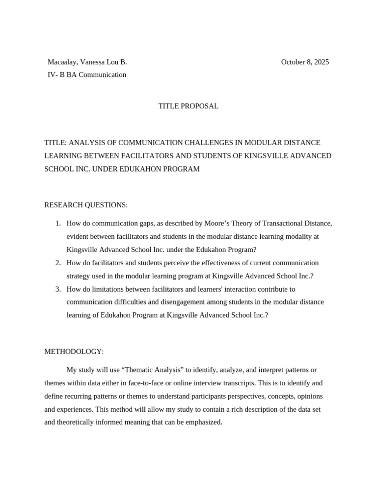 Communication Gaps in Modular Learning | PDF | Learning | Distance ...
