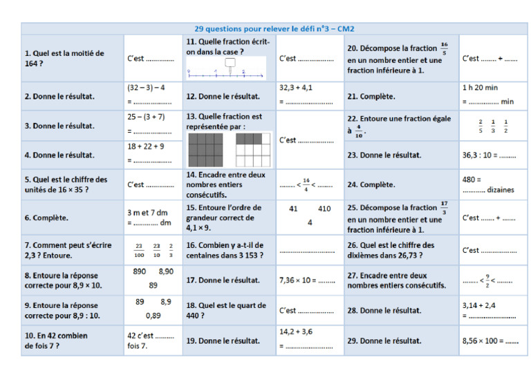 Defi Maths Tandem - CM2 Défi 3 | PDF