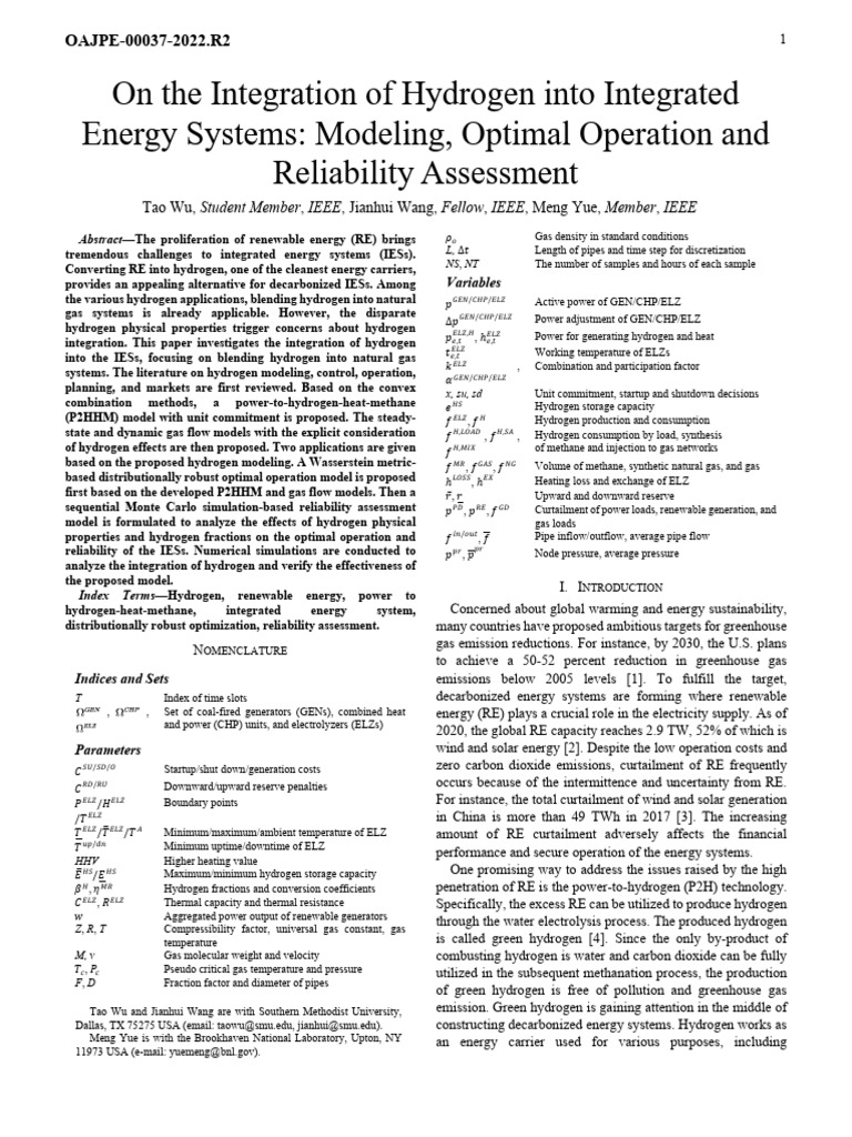 On The Integration of Hydrogen Into Integrated Energy Systems Modeling ...