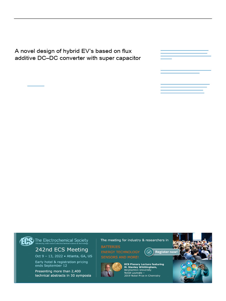 Hybrid EV Design with Flux Additive Converter | PDF | Transformer ...