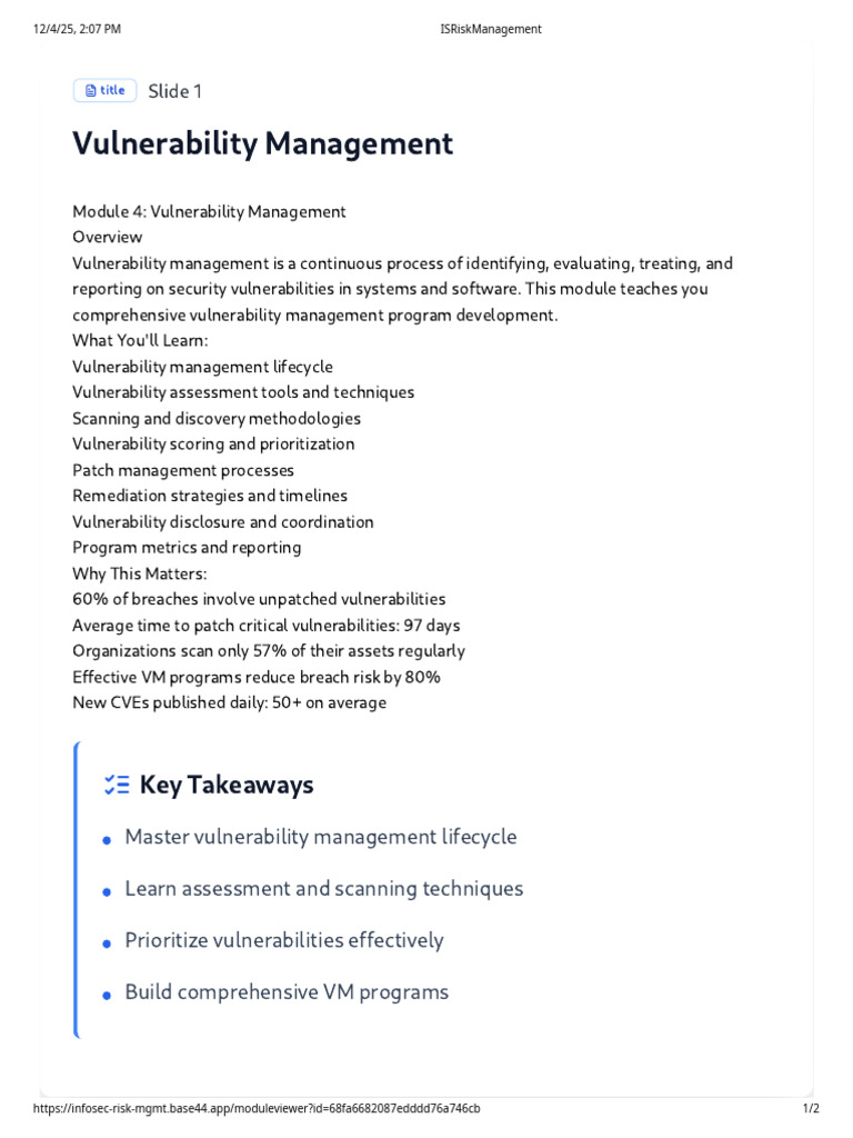 Comprehensive Vulnerability Management Guide | PDF