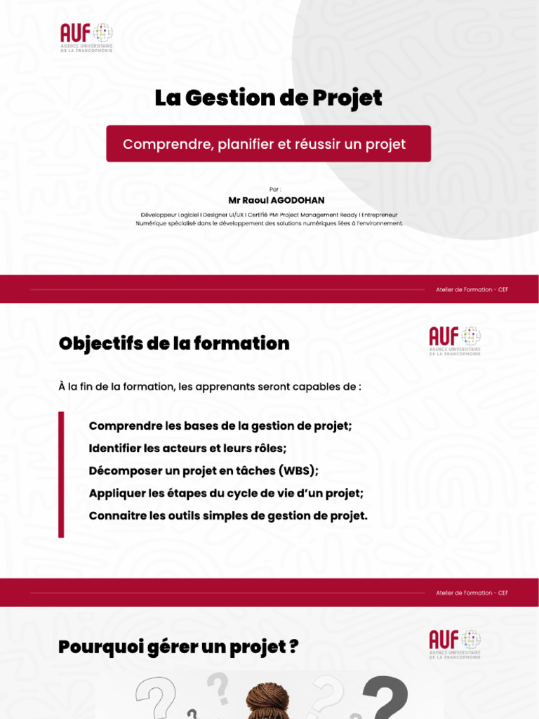 Formation en Gestion de Projet efficace | PDF | Gestion de projet ...