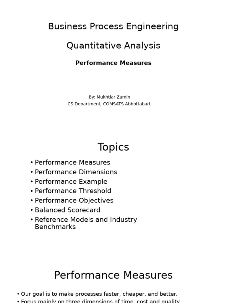 Business Process Performance Metrics Guide | PDF | Return On Investment ...