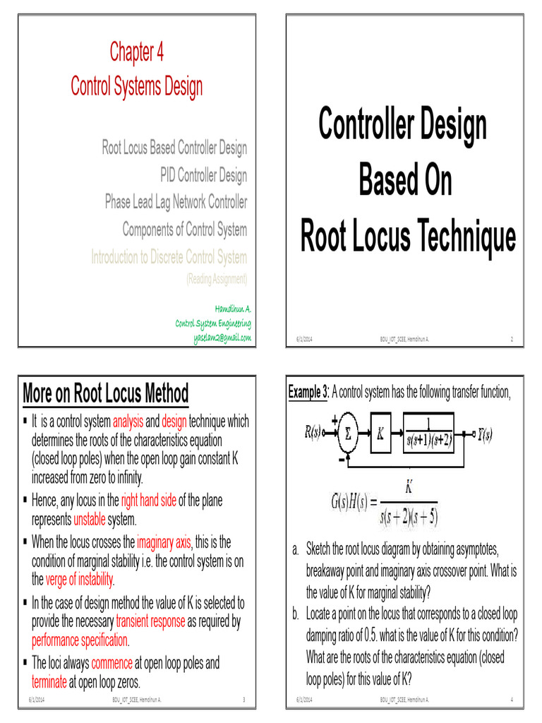 Root Locus Controller Design Techniques | PDF | Control Theory ...