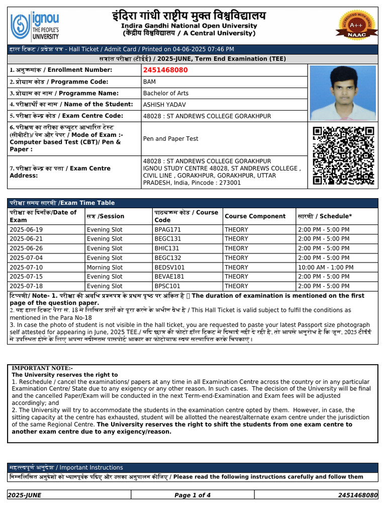 Admit Card 2451468080 (1) | PDF