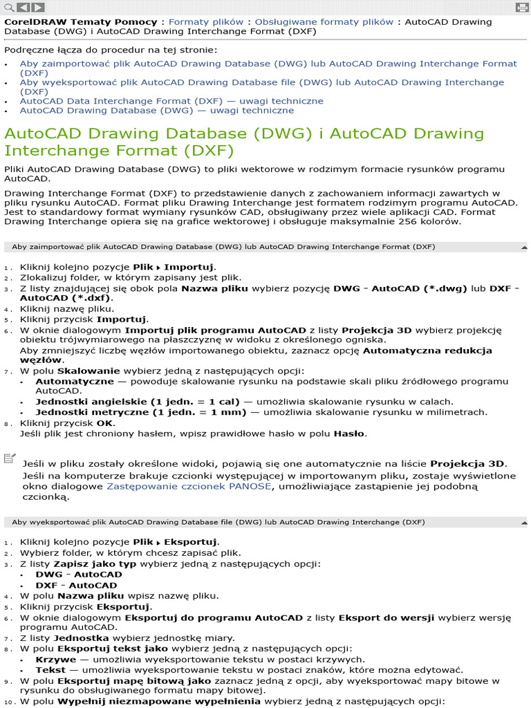AutoCAD Drawing Database (DWG) I AutoCAD Drawing Interchange Format ...
