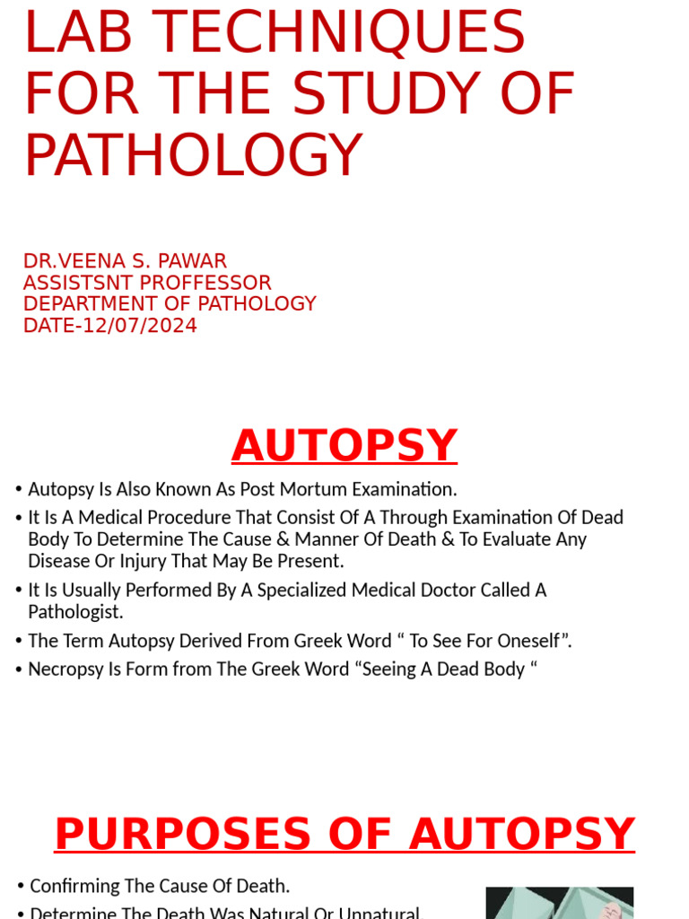 Pathology Lab Techniques Overview | PDF | Histology | Pathology