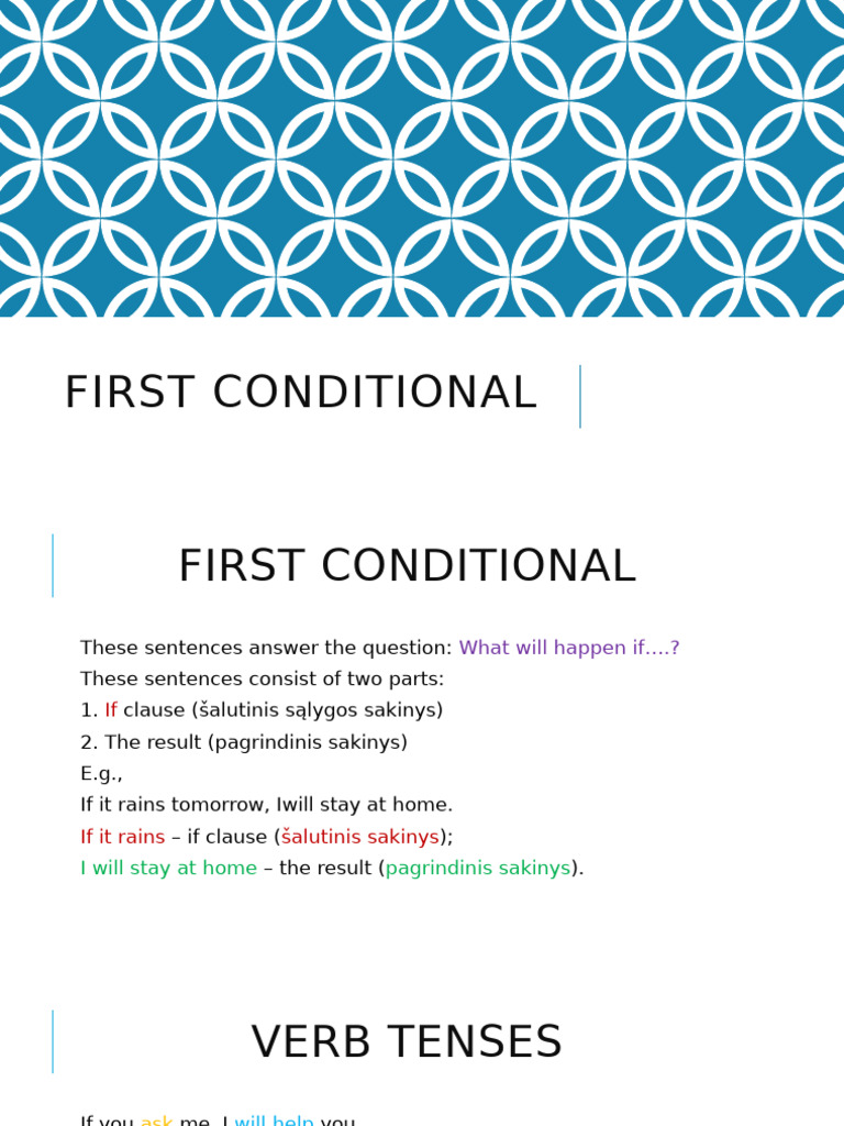 Understanding First Conditional Sentences | PDF