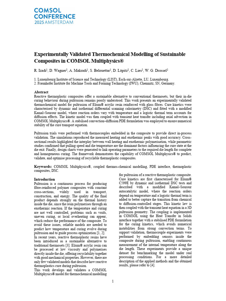 Thermochemical Modeling of Pultrusion Process | PDF | Heat Transfer ...