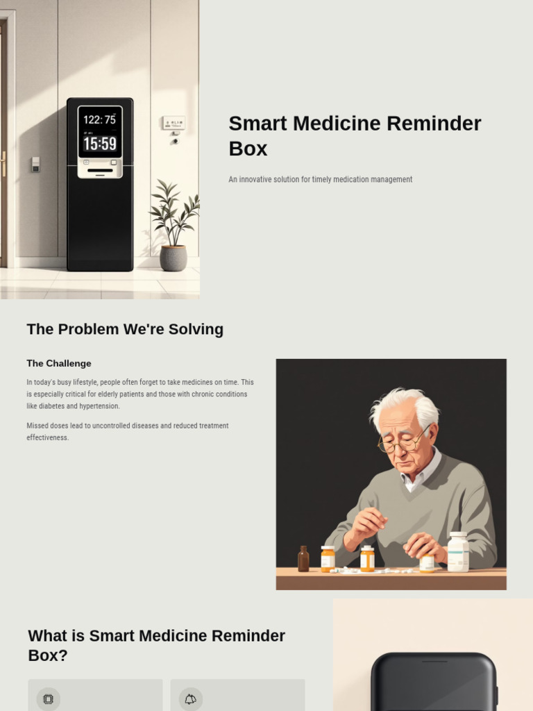 Smart Medicine Reminder Box Solution | PDF | Medicine | Computing