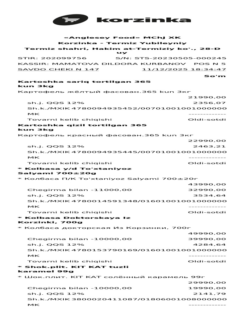 Anglesey Food Purchase Receipt | PDF