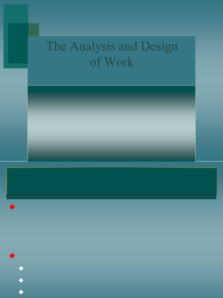 Work-Flow and Job Analysis Guide | PDF | Occupational Stress | Job ...