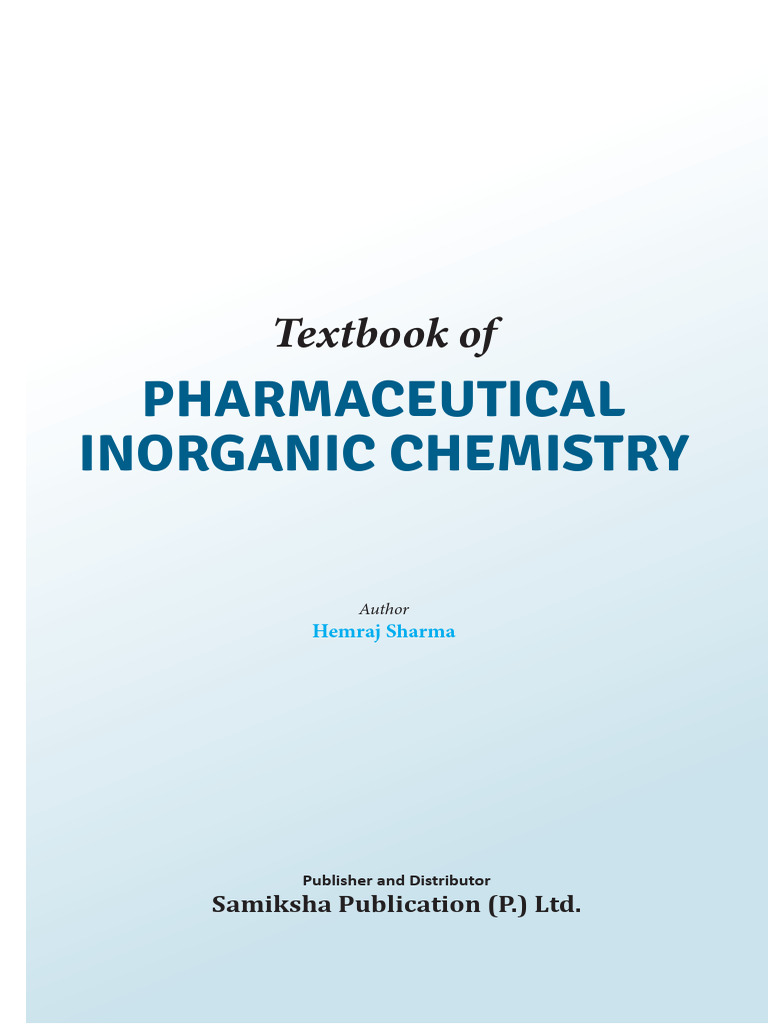 Textbook For Pharmaceutical Inorganic Chemistry Inner | PDF | Oxide ...