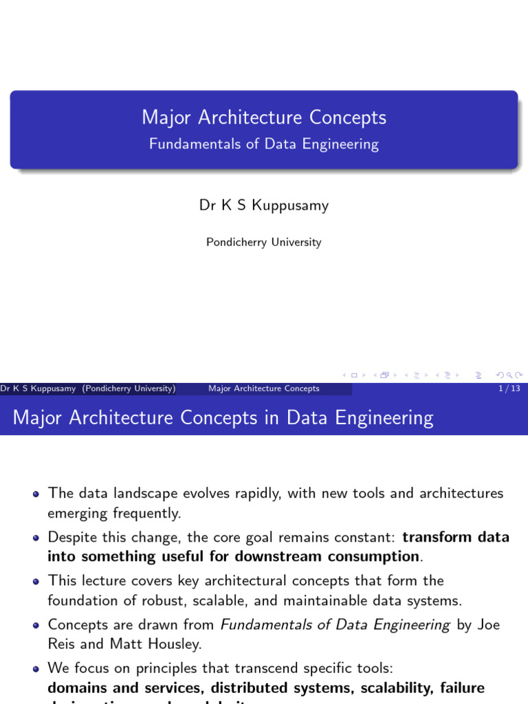 Key Data Engineering Architecture Concepts | PDF | Scalability ...