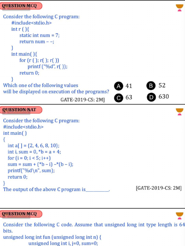 PYQ On C 2-Invert | PDF